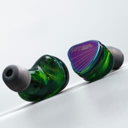 Moondrop Rays - In-Ear Monitors - IEM - 1DD+1 Planar Hybride Drivers - Audiofiele Oordoppen - Verwisselbare Kabel - Ergonomisch Ontwerp - Groen/Paars — thumbnail 5
