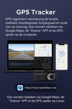 4K Dashcam Auto Voor en Achter – Dashcam – Videorecorder – Auto Camera – Met Wifi, GPS & 1.47” Scherm – GPS – Nachtzicht, Parkeermodus, G-sensor & Loop Recording – Mini DVR Autocamera met USB-C – SD-kaart – Zwart — thumbnail 2