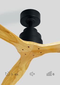 CREATE - Plafondventilator 40W silent Ø132 cm - Met Wandregelaar - Met Afstandsbediening - 6 Snelheden - Timer - Zomer/Winter functie - Zwart - WIND STYLANCE — thumbnail 3