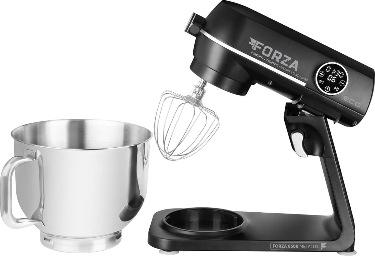 ECG FORZA 6600 Metallo Nero - Keukenmachine - 6,5 liter - 1800 W - Zwart — afbeelding 1
