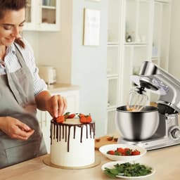 Royalty Line® PKM1900BG 3 in 1 Keukenmachine - 6.5 L Keukenrobot - 1900W Foodprocessor - Keukenmixer Met Blender & Vleesmolen - Zilver — thumbnail 4