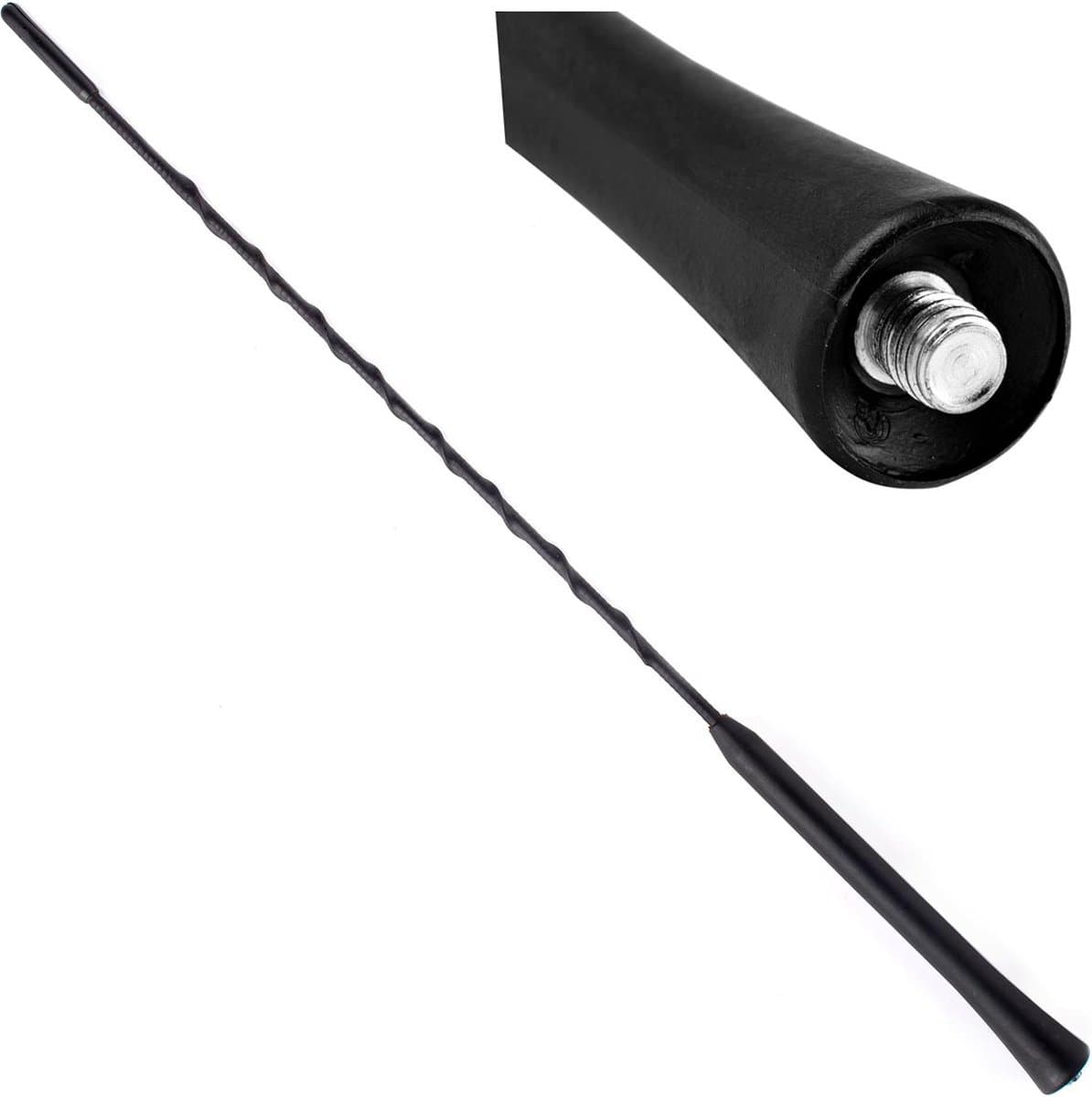 AMiO FM/AM Auto Antenne Mini Universeel met 6mm Adapter Zwart (40 cm) — afbeelding 1