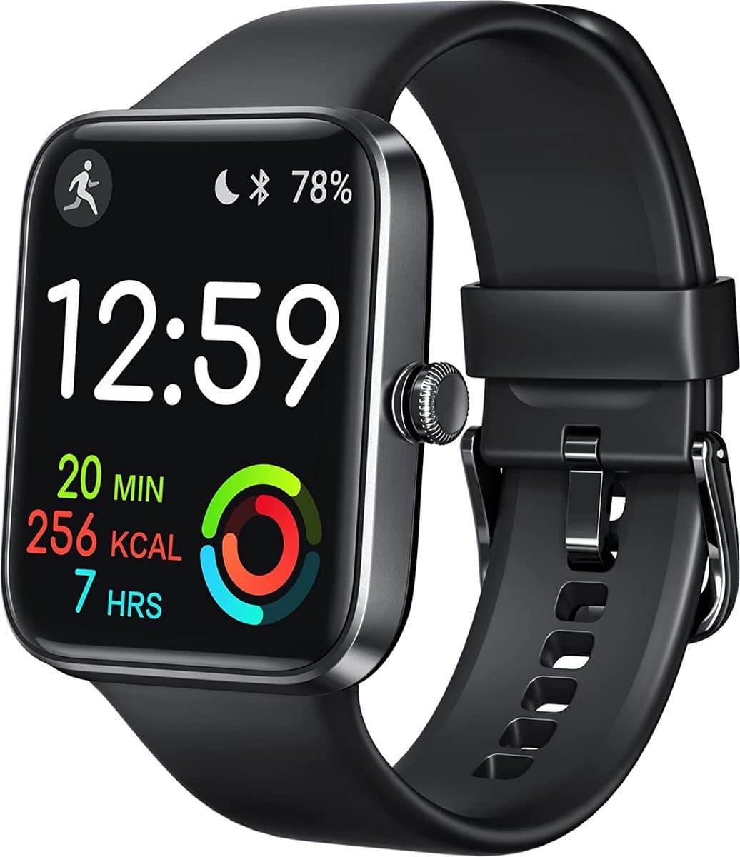FITNOVA Smartwatch Dames & Heren - Horloge met stappenteller - Geschikt voor IOS, Smartwatch Android en HarmonyOS - Zwart — afbeelding 1