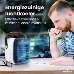Aironex Draagbare Aircooler Blauw – Draadloze Luchtkoeler met water tank – Luchtbevochtiger functie - Luchtkoeler geen airco –Tafelventilator - Ventilator Staand - Verhoog je productiviteit en nachtrust — thumbnail 5