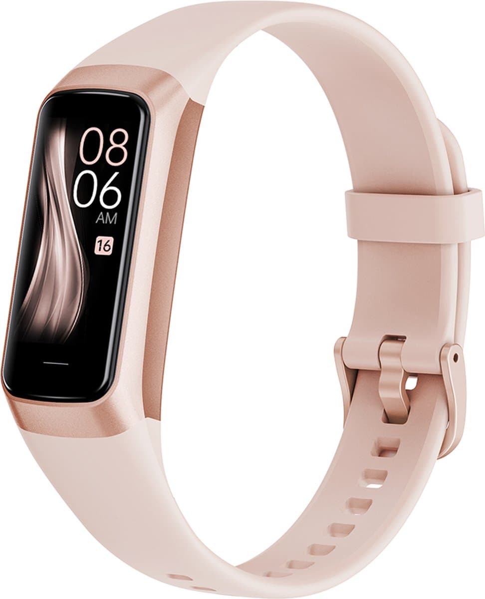 Kiraal Charge Fit - Stappenteller - Activity Tracker - Temperatuurmeter - Bloeddrukmeter - Hartslagmeter - Smartwatch - Horloge - Heren - Dames - Nederlandse Handleiding - Rose — afbeelding 1
