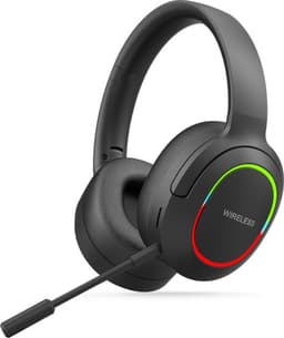 TechU™ Draadloze Koptelefoon met Microfoon Bluetooth 5.0 – Game Headset met LED Licht – Hoofdtelefoon voor Muziek, Podcast & Gamen – Zwart — thumbnail 1