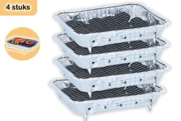 Wegwerpbarbecue 4 stuks – Instant BBQ met 600g Houtskool – Voor 8 Personen – Ideaal voor Balkon, Tafel en Picknick — thumbnail 1