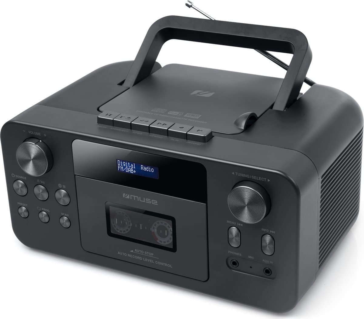 Muse M-182DB - Draagbare Bluetooth, DAB+, CD en Cassette speler — afbeelding 1