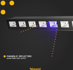 Blacklight - BeamZ BUV123 LED blacklight bar met 12x 3W UV LED's — thumbnail 3