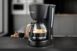 Bestron Koffiezetapparaat filterkoffie 1000W - ACM900BW - 1,5L, 10 koppen - Glazen kan - Zwart/hout - 5 jaar garantie - WK — thumbnail 4