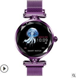Darenci Smartwatch Sparkle Pro - Smartwatch dames - Smartwatch heren - Activity Tracker - Touchscreen - Stalen band - Dames - Heren - Horloge - Stappenteller - Bloeddrukmeter - Verbrande calorieën - Zuurstofmeter - Spatwaterdicht - Paars — thumbnail 1
