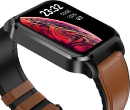 Belesy® ARTIFICIAL - Smartwatch Dames - Smartwatch Heren - Horloge - 1.70 inch – kleurenscherm – Stappenteller – Calorieën - Gezondheidsindicatoren – Je eigen foto als wijzerplaat - Leer – Bruin – Zwart - Moederdag — thumbnail 5