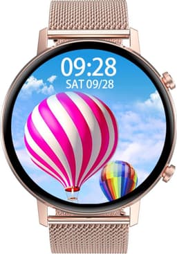 Belesy® Eighteen - Smartwatch Dames - Smartwatch Heren - Horloge - Full Circle - Super mooi scherm - 18 Wijzerplaten - Stappenteller - Bloeddruk - Mutli sport - Milanees - Staal - Goud - Moederdag — thumbnail 1