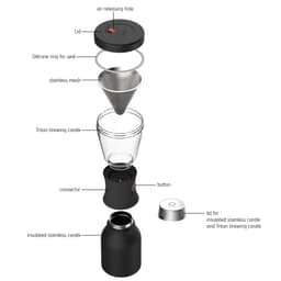 Asobu - Cold Brew draagbare koffiezet Silver/Black — thumbnail 5