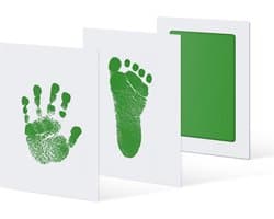 2 Inktpads voor hand- en voetafdrukken van baby's - Zonder Puin en Inkt aan handen - Veilig voor baby's - Raakt de huid niet aan - Perfect aandenken of cadeau - Kraamcadeau - Groen