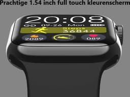 Belesy® Immune - Smartwatch Dames - Smartwatch Heren - Horloge - Bellen - 1.54 inch - Kleurenscherm - Full Touch - Lichaamstemperatuur - Zwart - Siliconen — thumbnail 5