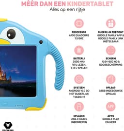 Vulpes Goods® Kids - Kindertablet - Tablet Kinderen - Ouder Control App - 100% Kids Proof - 3500 mAh - Android 10 Go - Incl. Ingebouwde Beschermhoes, Screenprotector & Oogbescherming - 32 GB - Met Touchscreen Pen- PRO versie — thumbnail 5