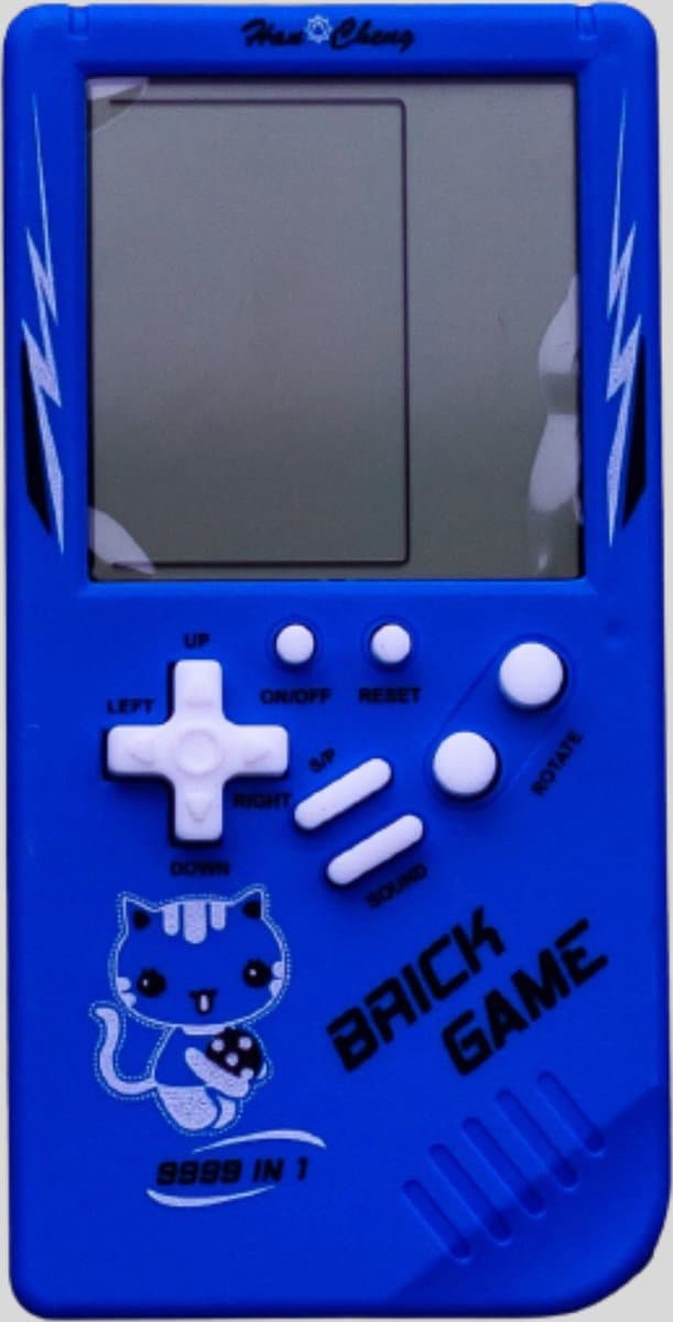 Brickgame Handheld Spelcomputer - Extra Groot Scherm - Tetris - Classic game - Retro spel - Blokken - Blauw — afbeelding 1