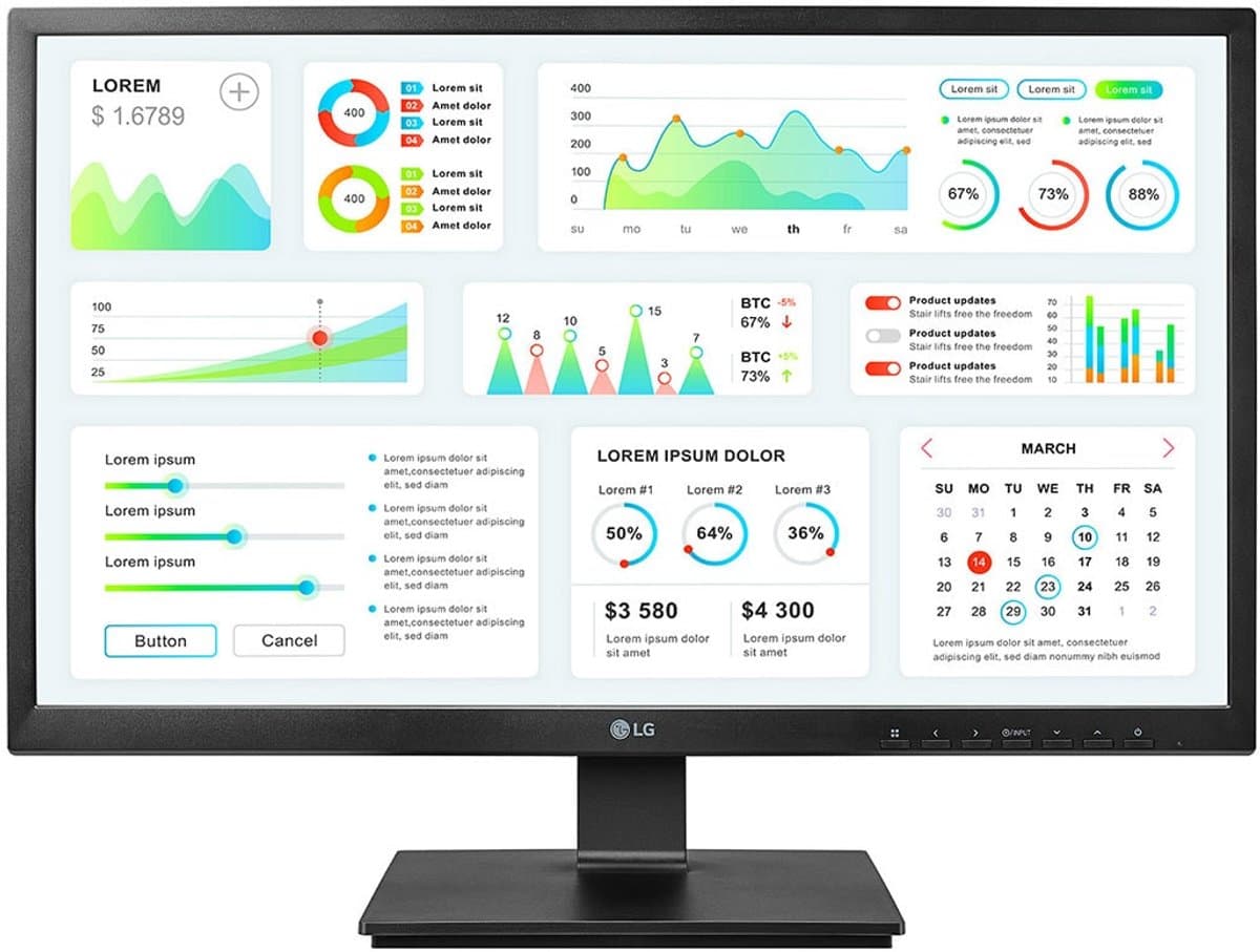 LG 24 AIO Zero Client Monitor DVI+D-Sub+USB black — afbeelding 1