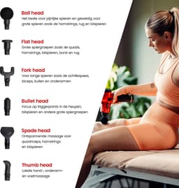 N Mass Massage Gun - Massage Gun Professioneel - Recovery Gun - 6 Opzetstukken - 30 Snelheidsstanden - Inclusief Koffer — thumbnail 5