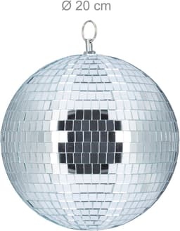 discobal - Ø 20 cm - om op te hangen - voor plafond - grote spiegelbol - feest decoratie — thumbnail 4