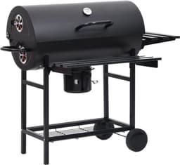 vidaXL Barbecuevat met wielen en schappen 115x85x95 cm staal zwart — thumbnail 5