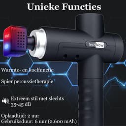 Massage Gun met Warmte en Koel Functie - Massagegun Massage Pistool Apparaten - Massage gun met 8 Massagekoppen en Koffer - Professioneel Massage Gun — thumbnail 3