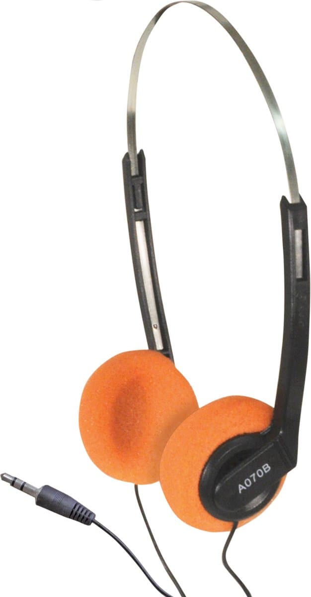 SoundLAB lichtgewicht on-ear stereo hoofdtelefoon / oranje - 1,2 meter — afbeelding 1