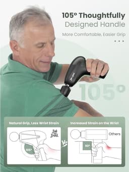 Massage Gun, Mini Spier Massage Pistool, Draagbare Massager Massagepistool Percussie Deep Tissue Spiermassager Handmassageapparaat met 10mm Amplitude en 5 Massagekoppen — thumbnail 2
