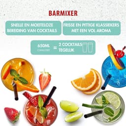 Elektrische Mixer - Multifunctioneel 65 WATT - 650 ML Roestvrijstaal - Mixer, Milkshaker, Cocktailmachine, Barmixer, Blender , Voor Eiwitshake, Cocktail, Smoothie, Melk — thumbnail 5
