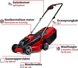 Einhell Accu Grasmaaier GE-CM 18/30 Li Kit - Power X-Change - 18 V/Li-ion - Maaibreedte: 30 cm - Aanbevolen gazonoppervlakte: tot 150 m² - 25 L opvangzak - Maaihoogte: 30-70 mm - Incl. 3.0 Ah Accu en lader — thumbnail 3