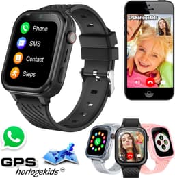 GPSHorlogeKids© - GPS horloge kind - smartwatch kinderen - WhatsApp - 4G videobellen - spatwaterdicht - SOS alarm - SMS - incl SIM - Turn Zwart — thumbnail 1
