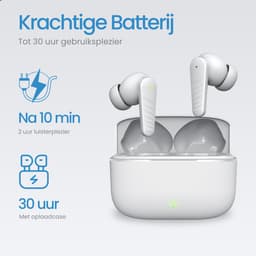 DirectGoods® Draadloze Oordopjes – Bluetooth Oordopjes – Oortjes draadloos – Oordopjes draadloos - Noise cancelling - Universeel – Wit — thumbnail 3