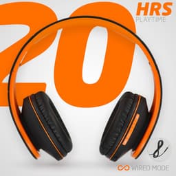 PowerLocus P2 - Draadloze Over-Ear Koptelefoon Inklapbaar - Bluetooth Hoofdtelefoon - Met microfoon – Headphone - Micro SD mode – Incl. Carry Case – Oranje — thumbnail 3
