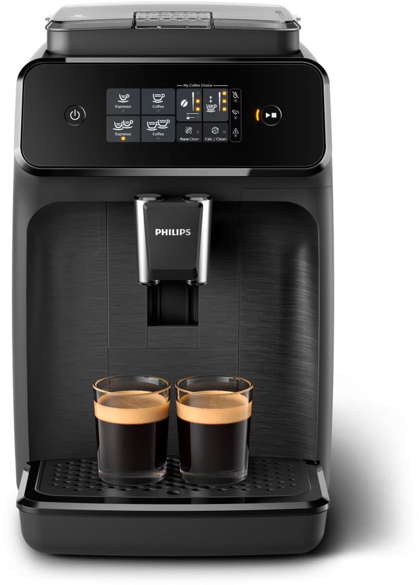 Philips series 1200 - Volautomatische Espressomachine - Keramische molen - AquaClean - 15 Bar - 1,8 L inhoud - Koffiemachine met bonen - Mat Zwart - EP1200/00 — afbeelding 1