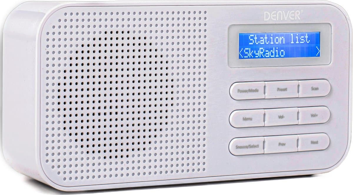 Denver DAB Radio - Noodradio / Noodpakket - Batterijen & Netstroom - Keukenradio - Draagbare Radio - DAB42 - Wit — afbeelding 1