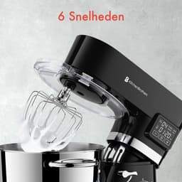 KitchenBrothers Keukenrobot - Keukenmachine - Touch Display en Timer - BPA-vrij - 6,2L - Keukenmixer - 1400W - Zwart — thumbnail 3