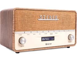 Denver DAB+ Radio - XL - Retro - Bluetooth - FM - Batterijen & Netstroom - DAB36LW - Hout
