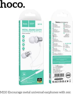 Hoco M110 Bedrade In-Ear Oordopjes 3.5mm Jack Headset Zilver — thumbnail 2