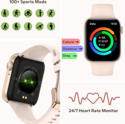 Fairweather Smartwatch Ultra – Heren & Dames – HD – Stappenteller – Slaapmeter – hartslagmeter – Geschikt voor iOS en Android - Rose goud — thumbnail 2