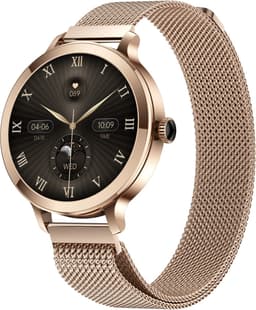 SAMMIT Smartwatch Dames - Goud - Full Touchscreen – IOS en Android – Stappenteller - Met Roze Bandje - 36mm — thumbnail 1