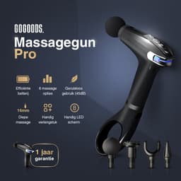 GoGoods® Massage Gun Mini - Luxe Massage Pistool - Met Verlengstuk - 45db - Draadloos - 8 Standen - 4 Opzetstukken - Incl. Koffer — thumbnail 2