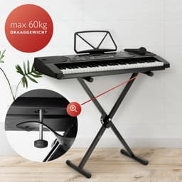 Keyboard Piano – Complete Set met Standaard, Pianokruk en Microfoon – 61 Toetsen -  Keyboard voor kinderen en volwassenen - Áengus A289 — thumbnail 4