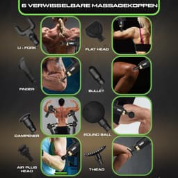 Sanbo Massage Gun Professioneel Elite - 30 Standen en 8 Opzetstukken - Massage apparaat - Massage Pistool - Elite (4000RPM) — thumbnail 3