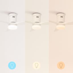 CREATE - Plafondventilator 40W silent Ø132 cm - Met Verlichting drie temperaturen - Met Afstandsbediening - 6 Snelheden - Timer - Zomer/Winter functie - Wit - WIND CALM — thumbnail 4