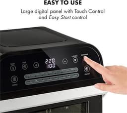 Klarstein AeroVital Cube – Heteluchtfriteuse, Airfryer zonder Olie, 50 tot 220 °C, Heteluchtfriteuse met 1600 Watt, 12 Liter Inhoud, Timer, 13 Programma’s, Zwart — thumbnail 2