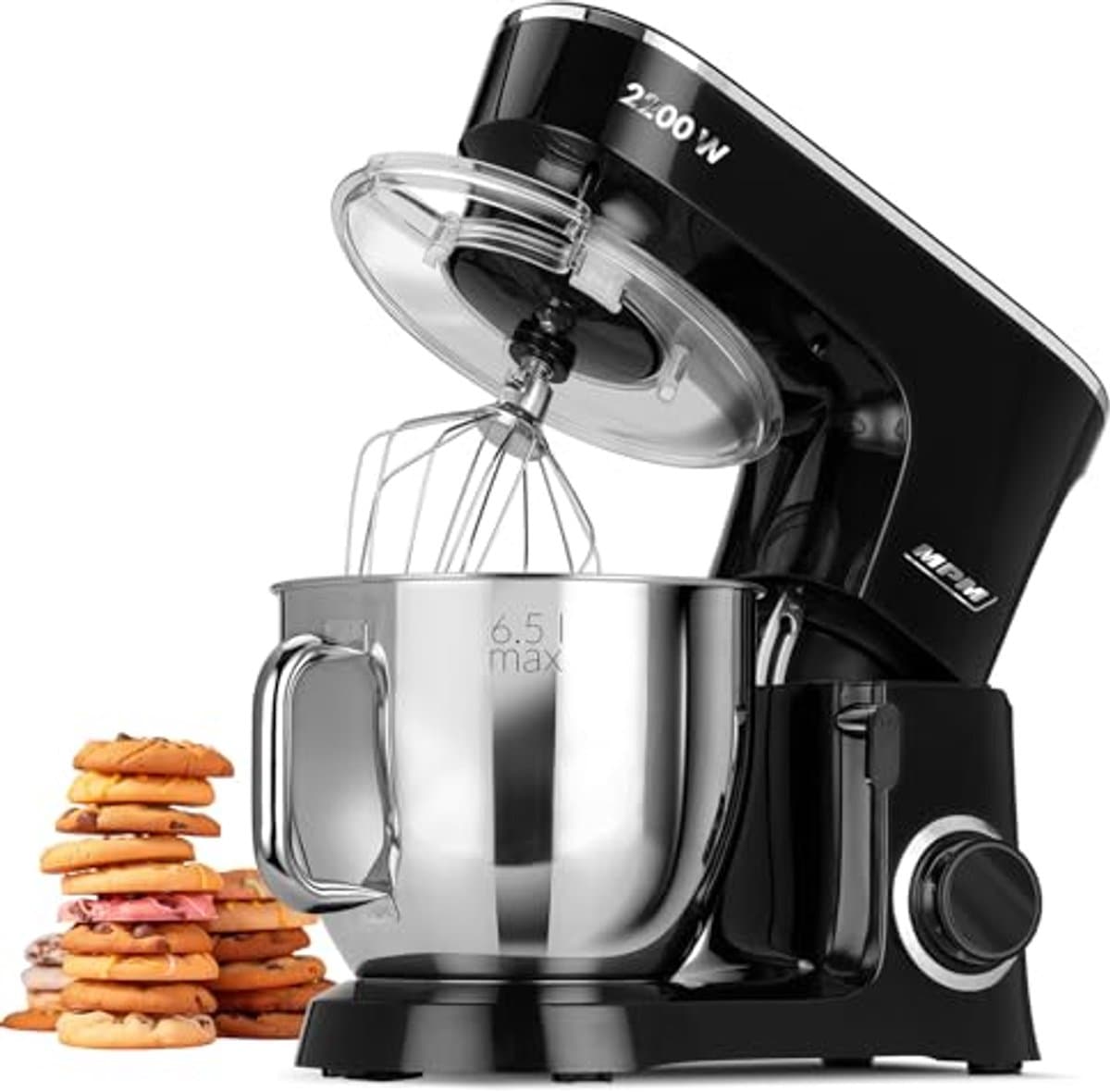 Professionele Keukenmixer met 6.5L Kom en 6 Snelheden - Ideaal voor Brood, Taarten en Meer — afbeelding 1