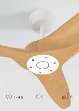 CREATE - Plafondventilator 40W stil Ø152 cm 100% hout - Wit / Licht hout - Geen licht - WIND CENTURY — thumbnail 2