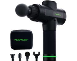 Tunturi MG50 Massage Gun - Incl. Opzetstukken en koffer - Oplaadbaar massage apparaat - Massage pistool - Kleur: zwart