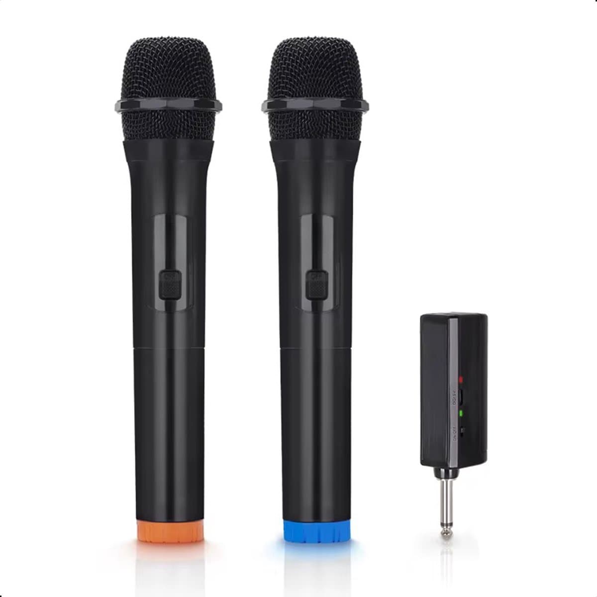 Tech Essentials Draadloze Microfoon - 2 Stuks - USB-C Ontvanger - Karaoke - ASMR - Studio - Geschikt Voor Partybox - 3.5-6.3mm Jack — afbeelding 1